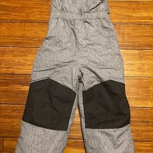 Gray and Black Kids snow overalls